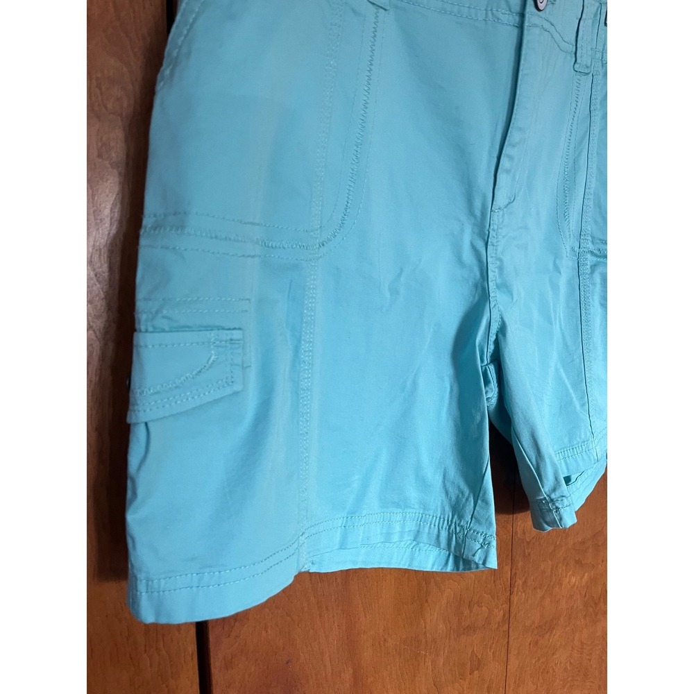 Coastal Utility Casual Style & Co Mid Rise Cargo Shorts Aqua Brook SZ 14 NWT - Picture 3 of 8